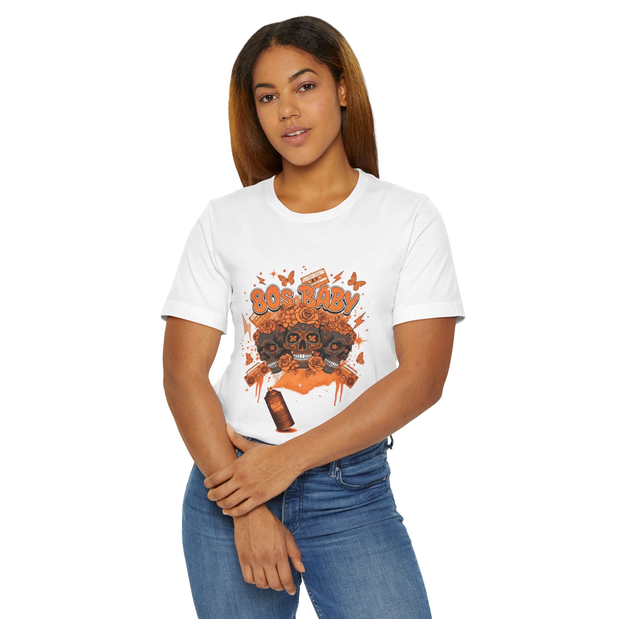 80s Baby Graphic Tee — Orange & Black