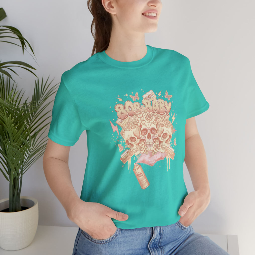 80s Baby Graphic Tee — Peach & Cream