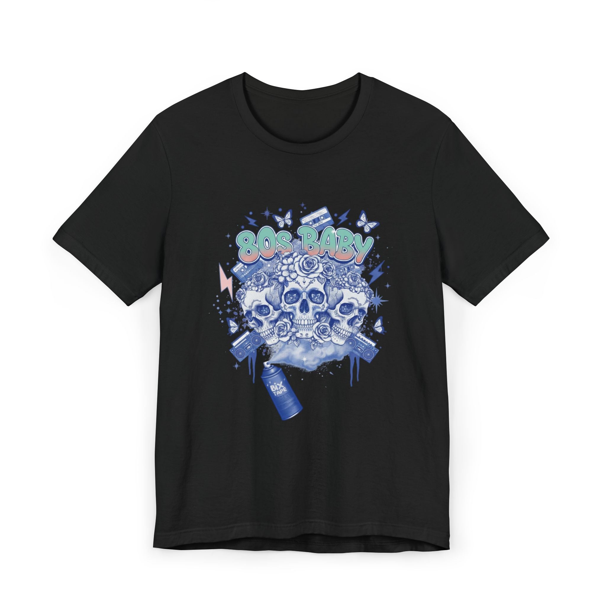 80s Baby Graphic Tee — Cobalt Blue & White