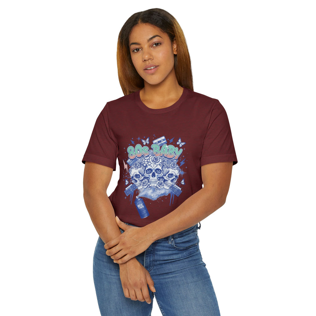 80s Baby Graphic Tee — Cobalt Blue & White