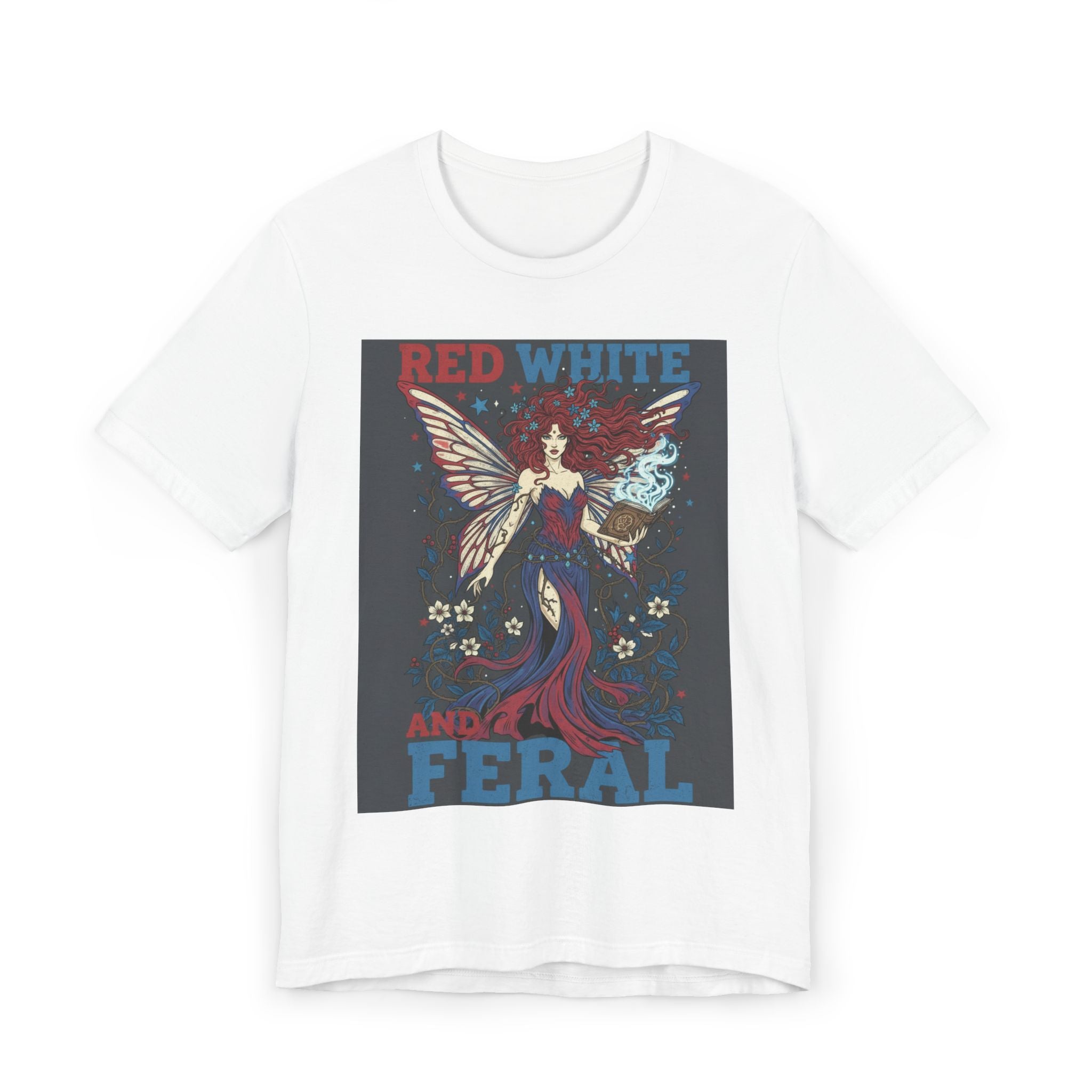 Red White and Feral Fairy Graphic Tee
