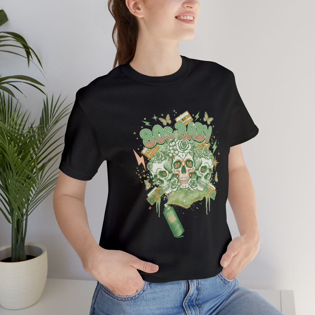 80s Baby Graphic Tee — Forest Green & Gold