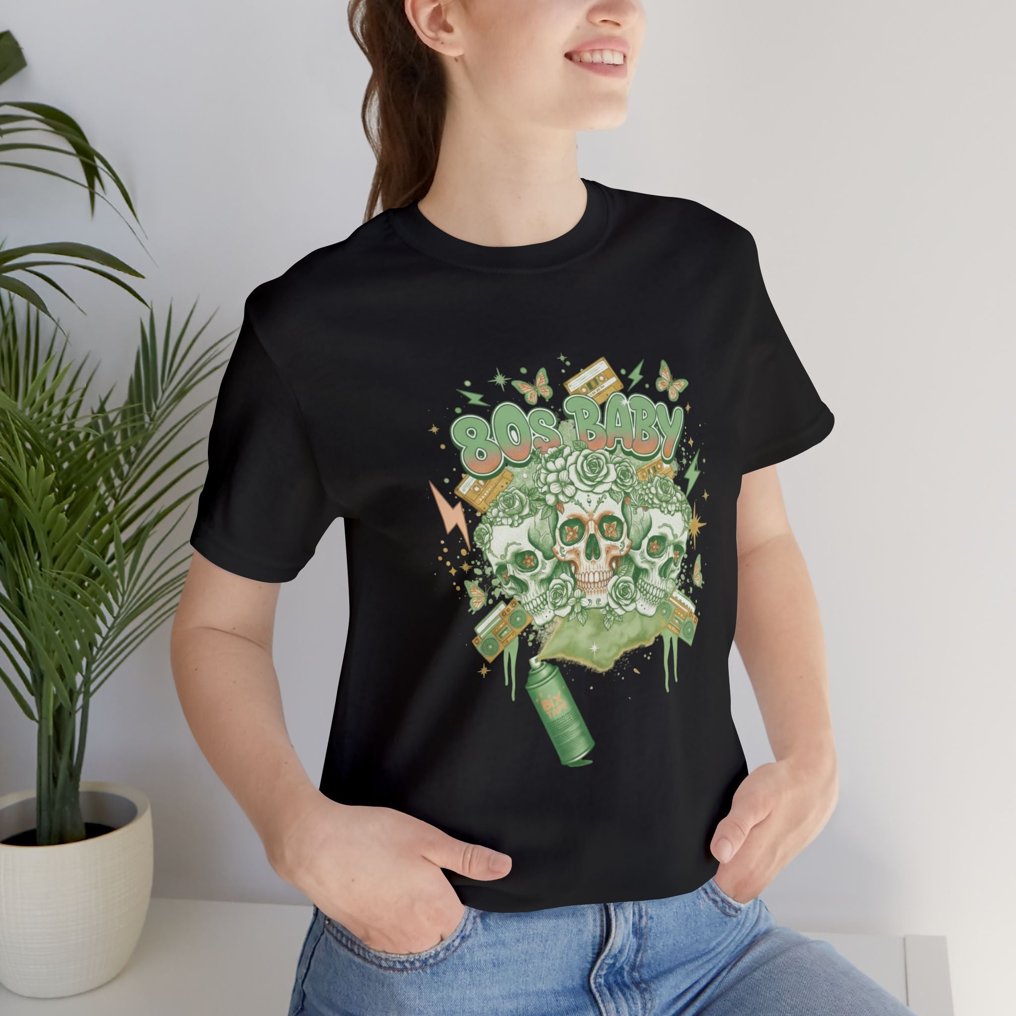 80s Baby Graphic Tee — Forest Green & Gold