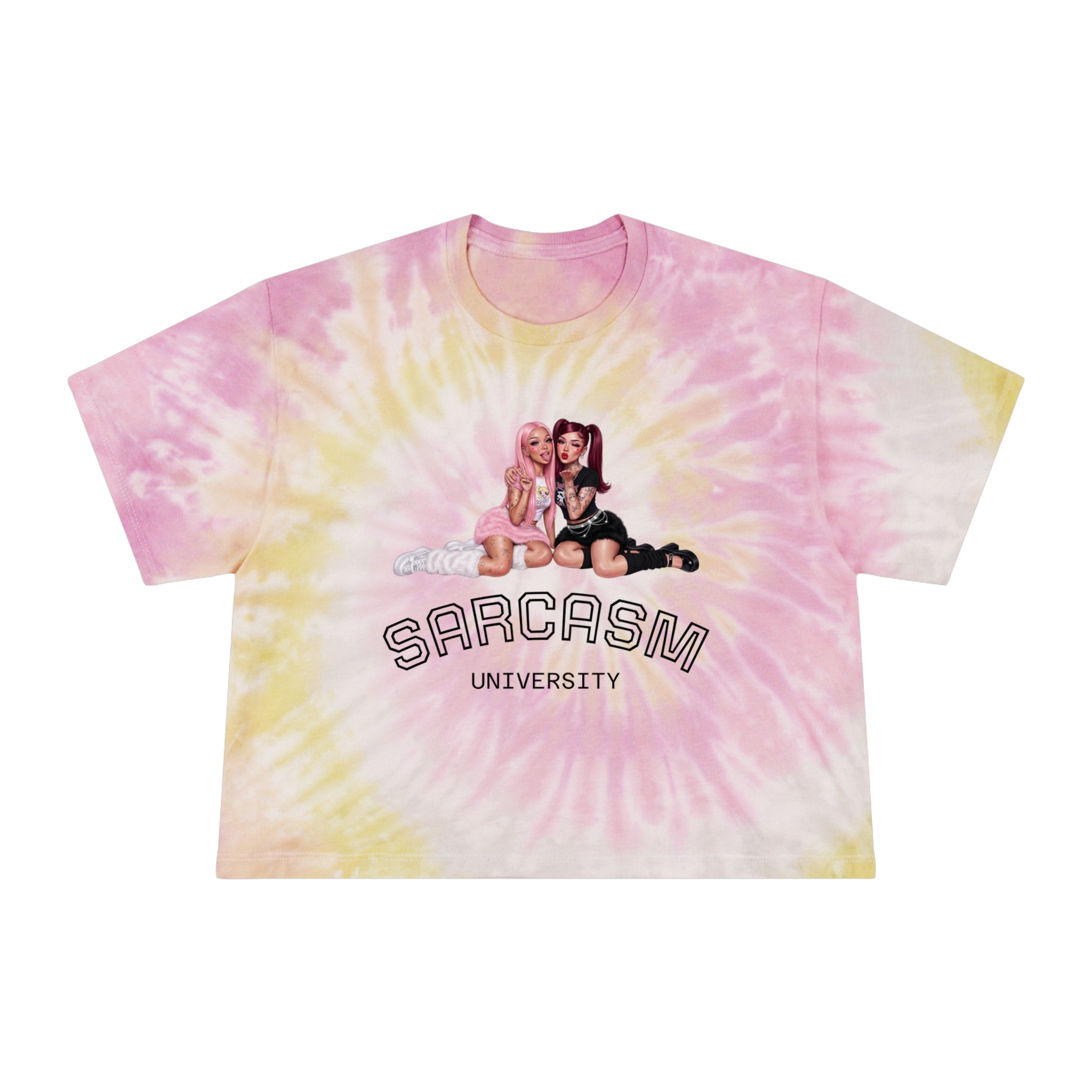 Tie-Dye Crop Tee Bestie Graphic