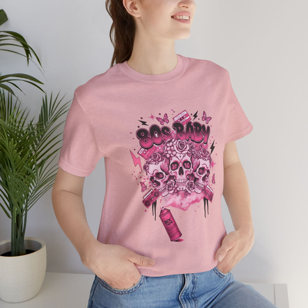 80s Baby Graphic Tee — Hot Pink & Black