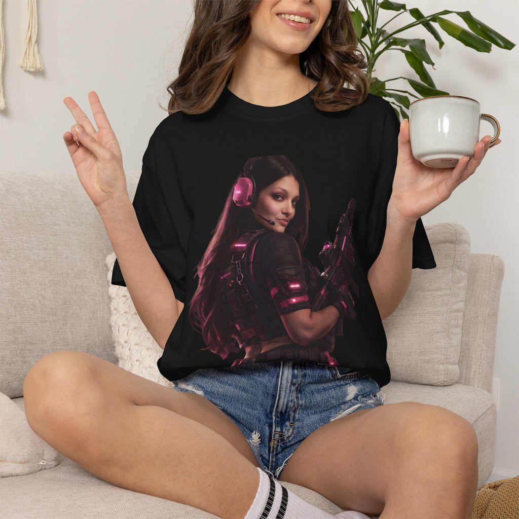 Female Soldier Graphic T‑Shirt — Gamer Tactical Tee