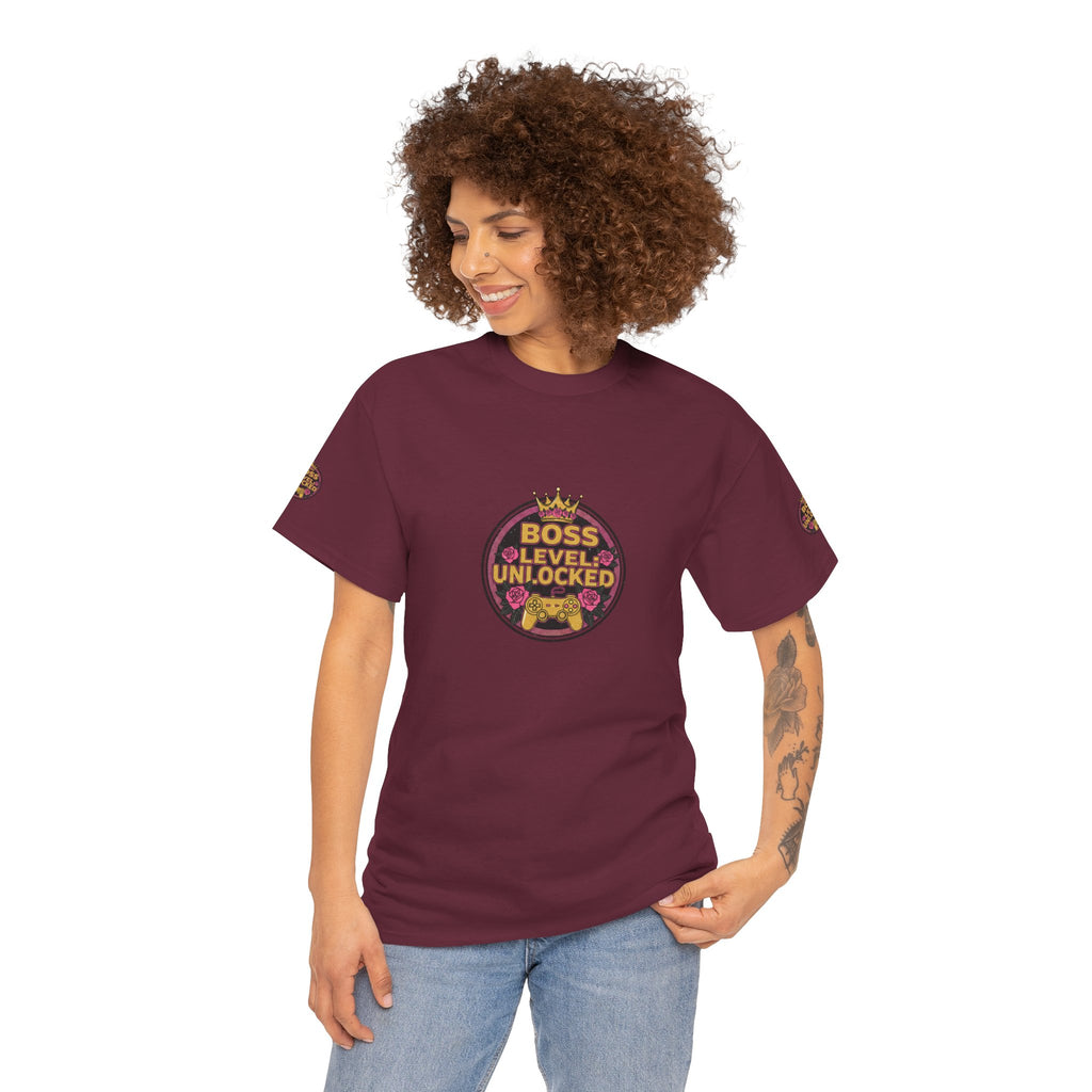 Boss Level: Unlocked — Gamer Girl Crown T-Shirt