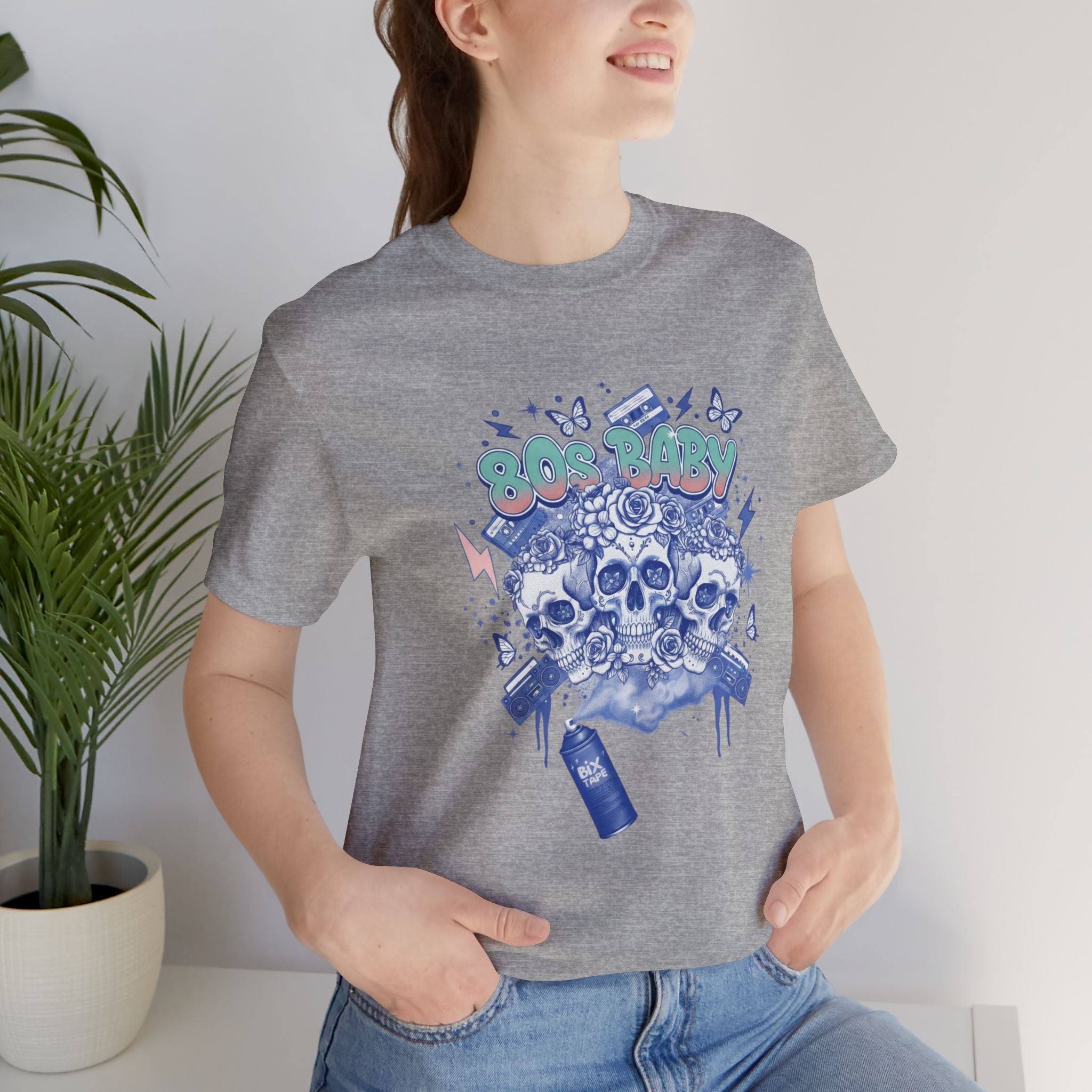 80s Baby Graphic Tee — Cobalt Blue & White