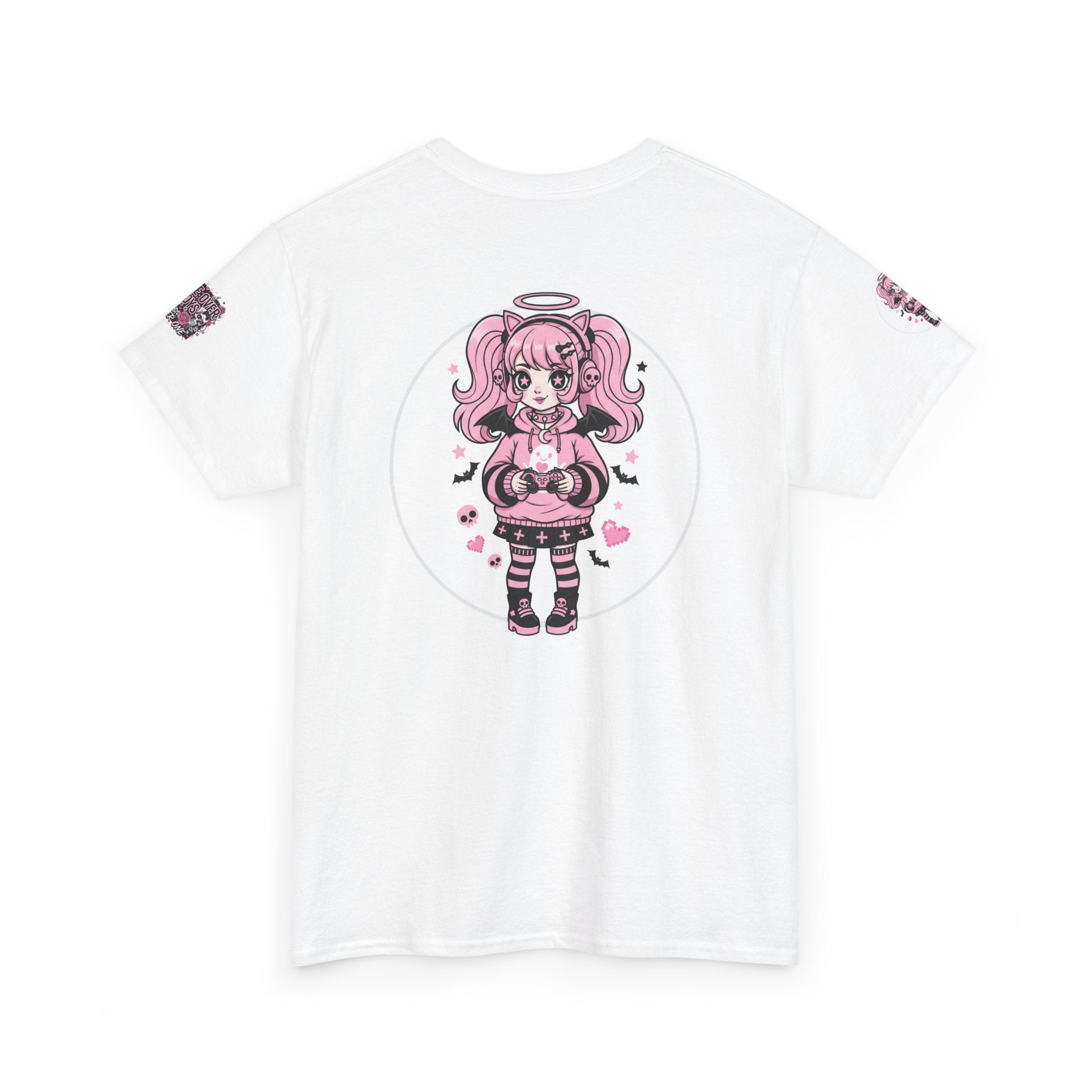 Game Over Boys Tee — 'Player One' Cute Pink Gamer Angel Graphic T-Shirt