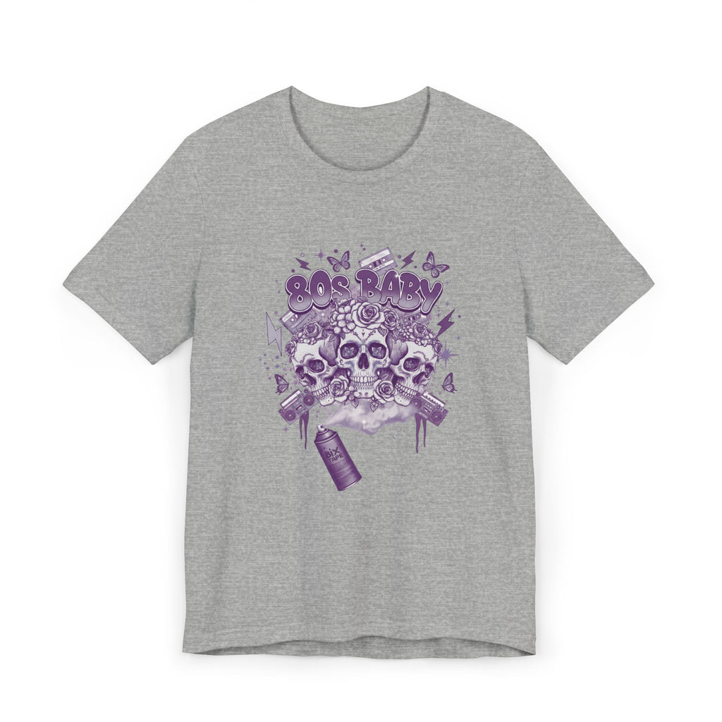 80s Baby Graphic Tee — Deep Purple & Silver