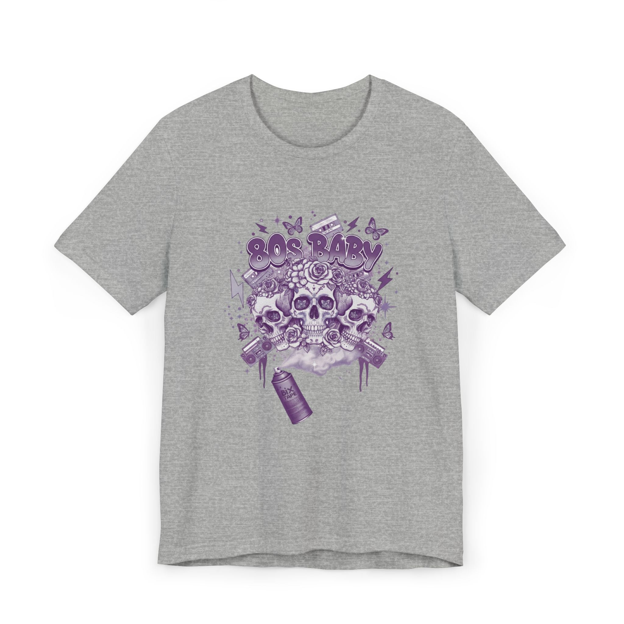 80s Baby Graphic Tee — Deep Purple & Silver