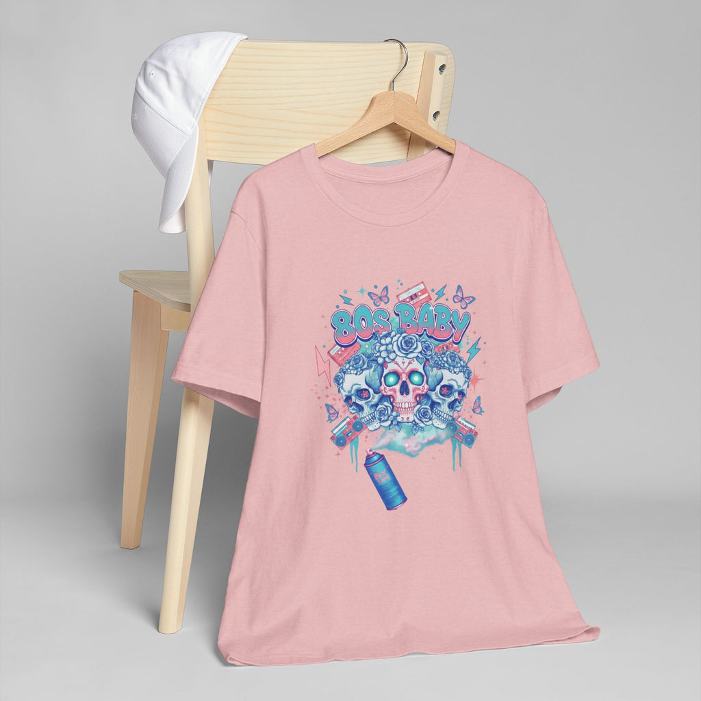 80s Baby Graphic Tee — Electric Blue & Neon Pink