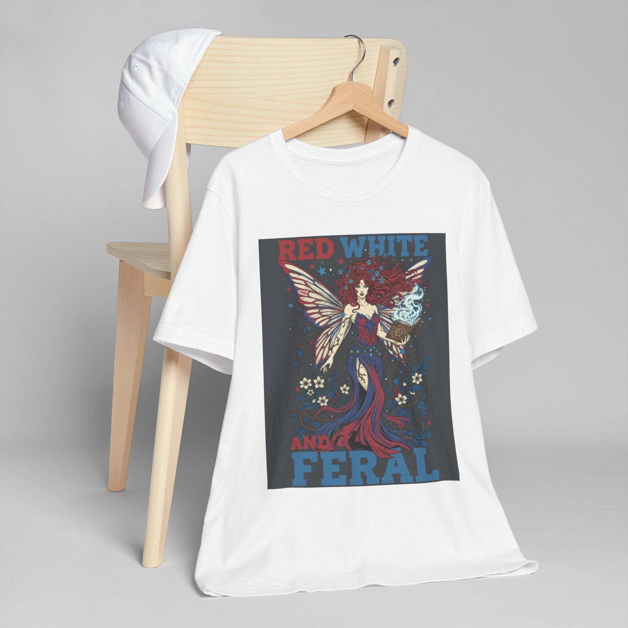 Red White and Feral Fairy Graphic Tee