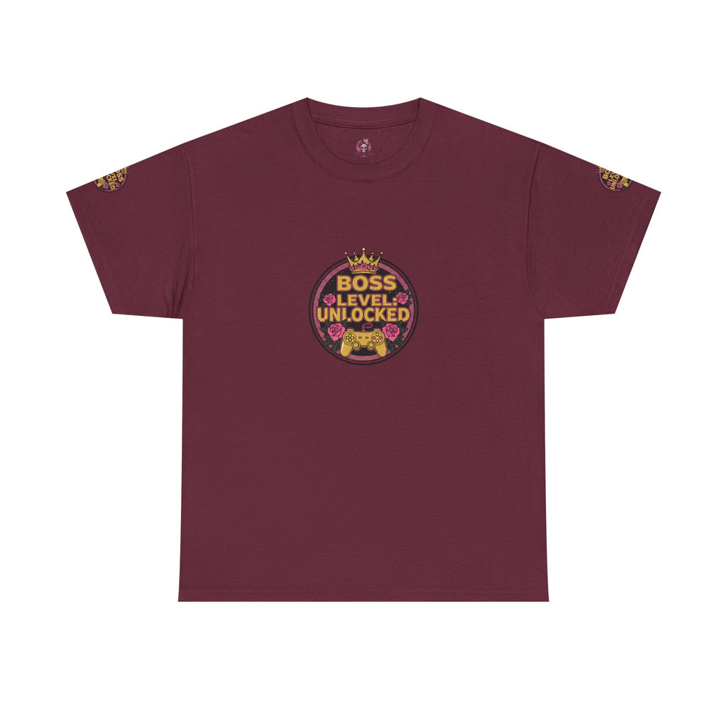 Boss Level: Unlocked — Gamer Girl Crown T-Shirt