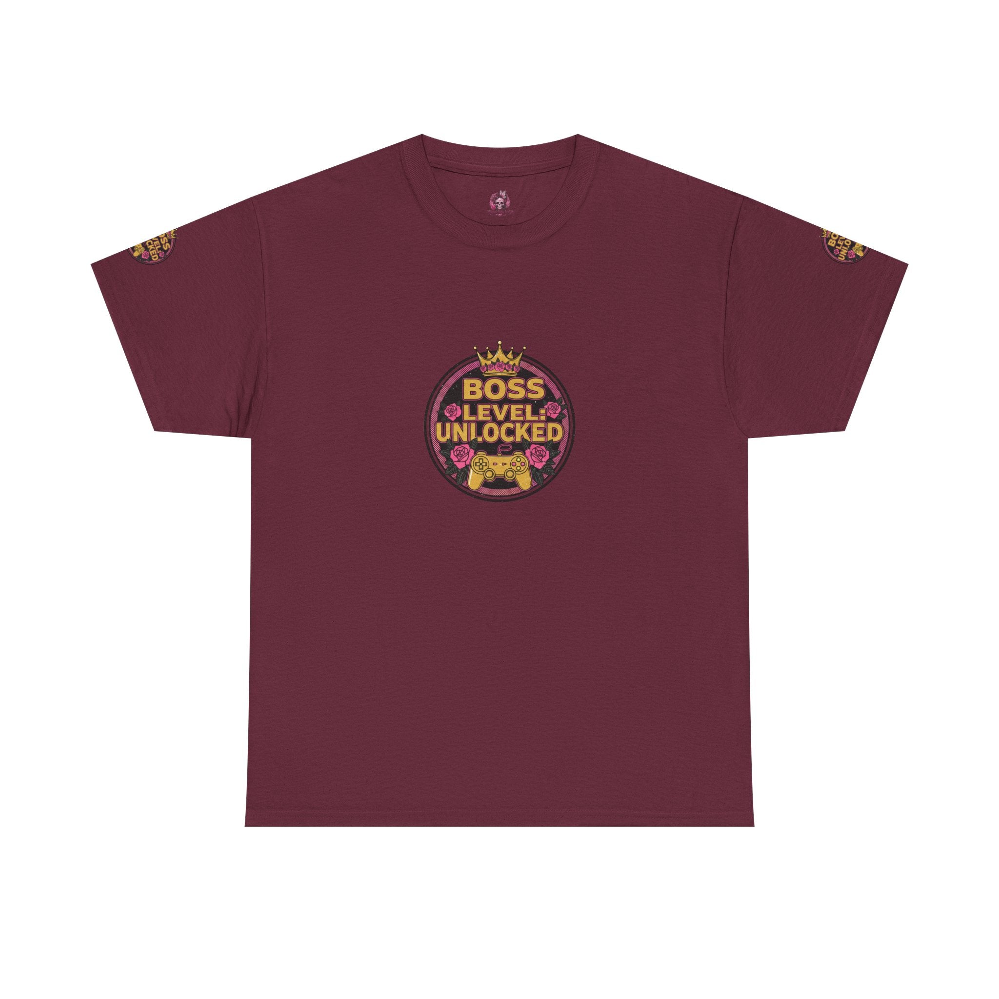 Boss Level: Unlocked — Gamer Girl Crown T-Shirt