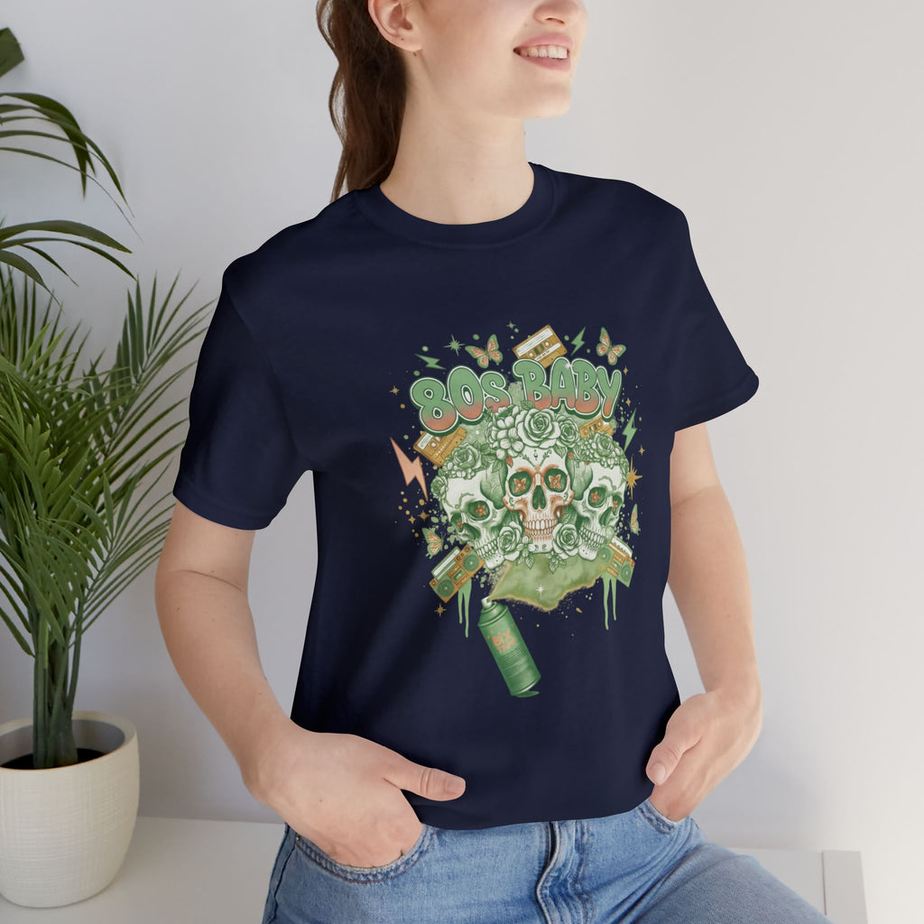80s Baby Graphic Tee — Forest Green & Gold