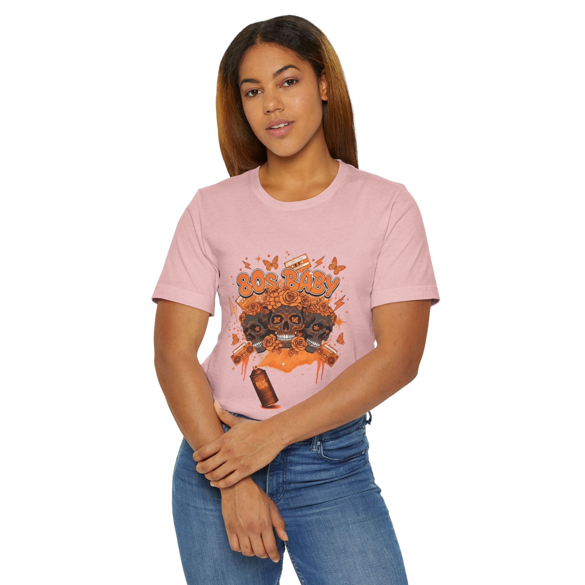 80s Baby Graphic Tee — Orange & Black