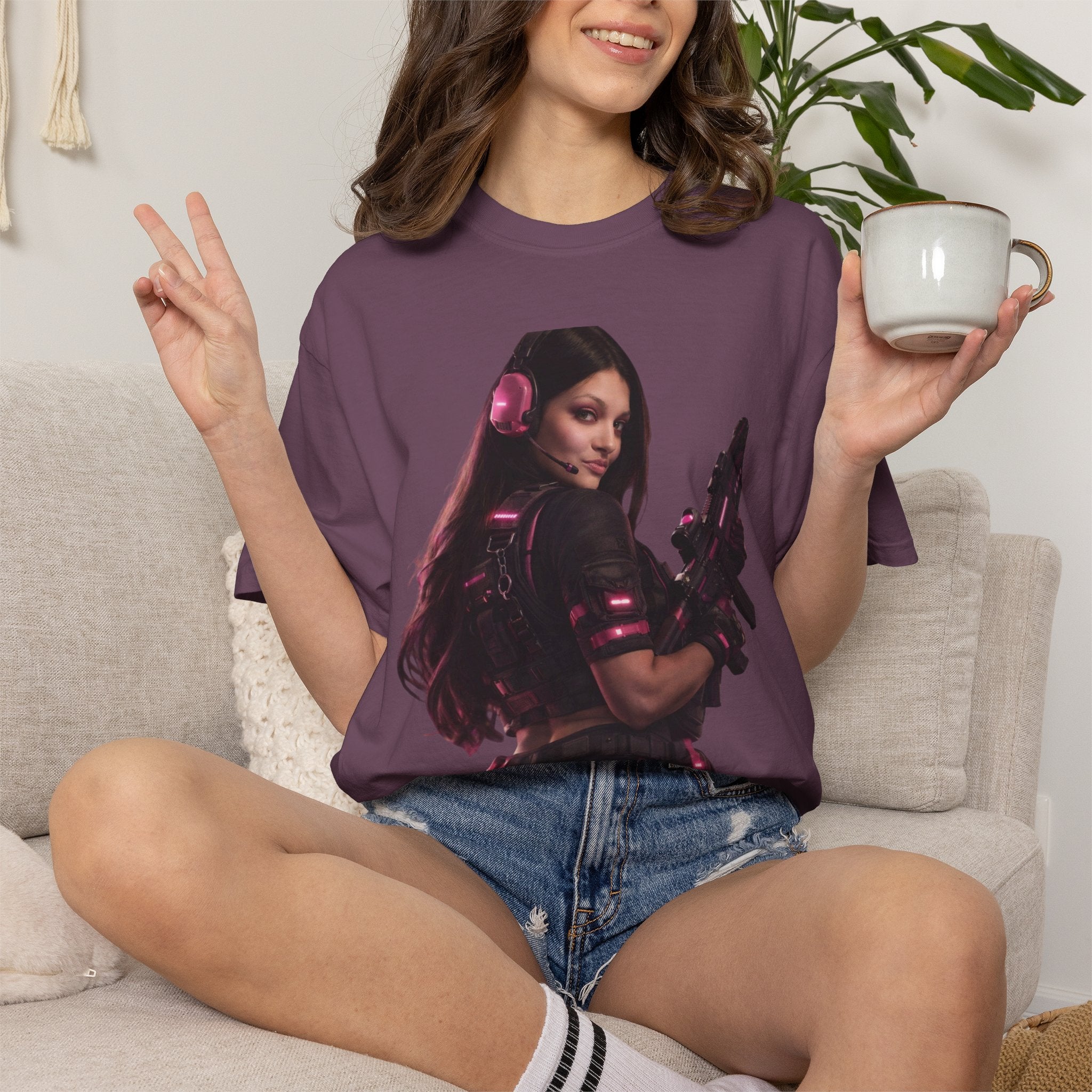Female Soldier Graphic T‑Shirt — Gamer Tactical Tee
