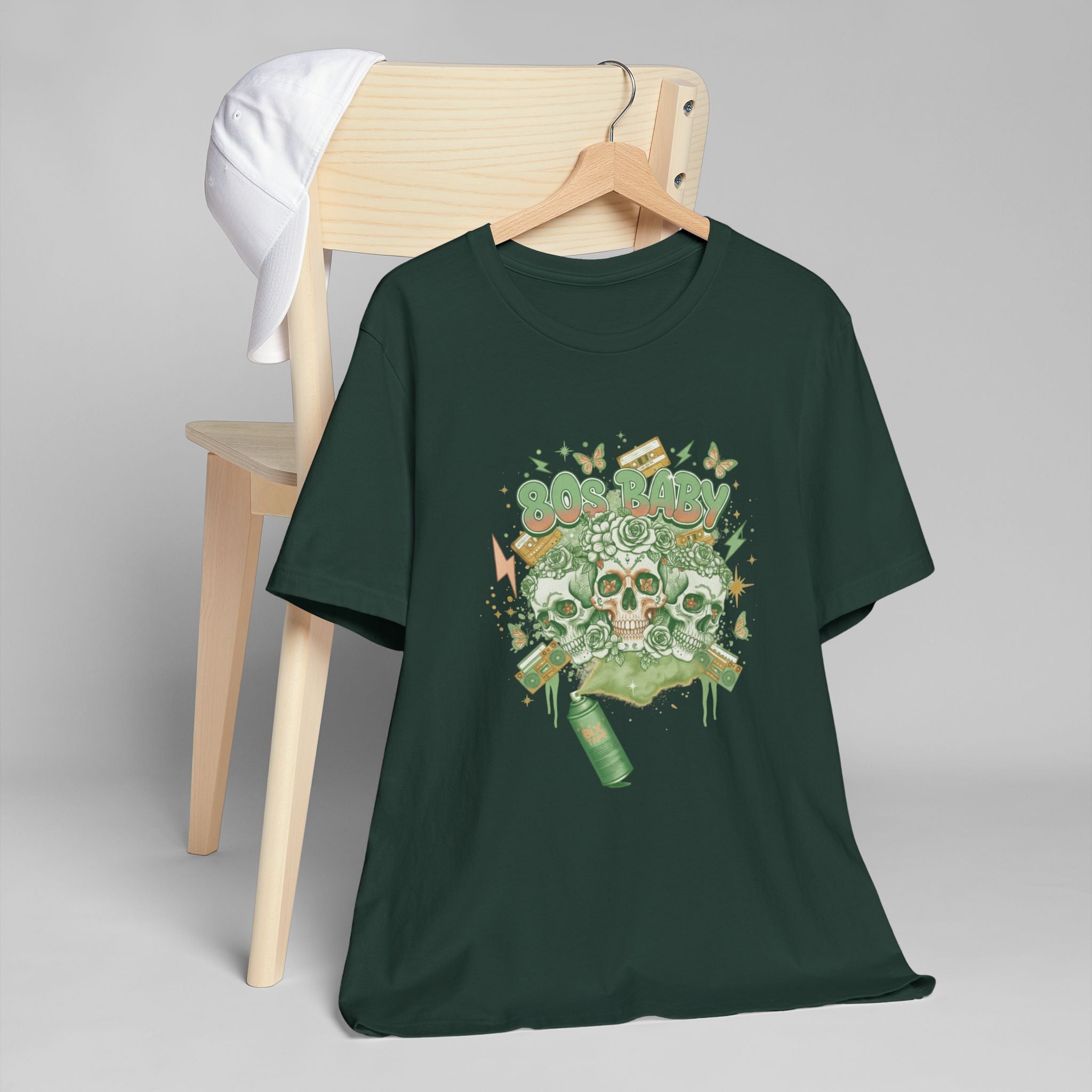 80s Baby Graphic Tee — Forest Green & Gold