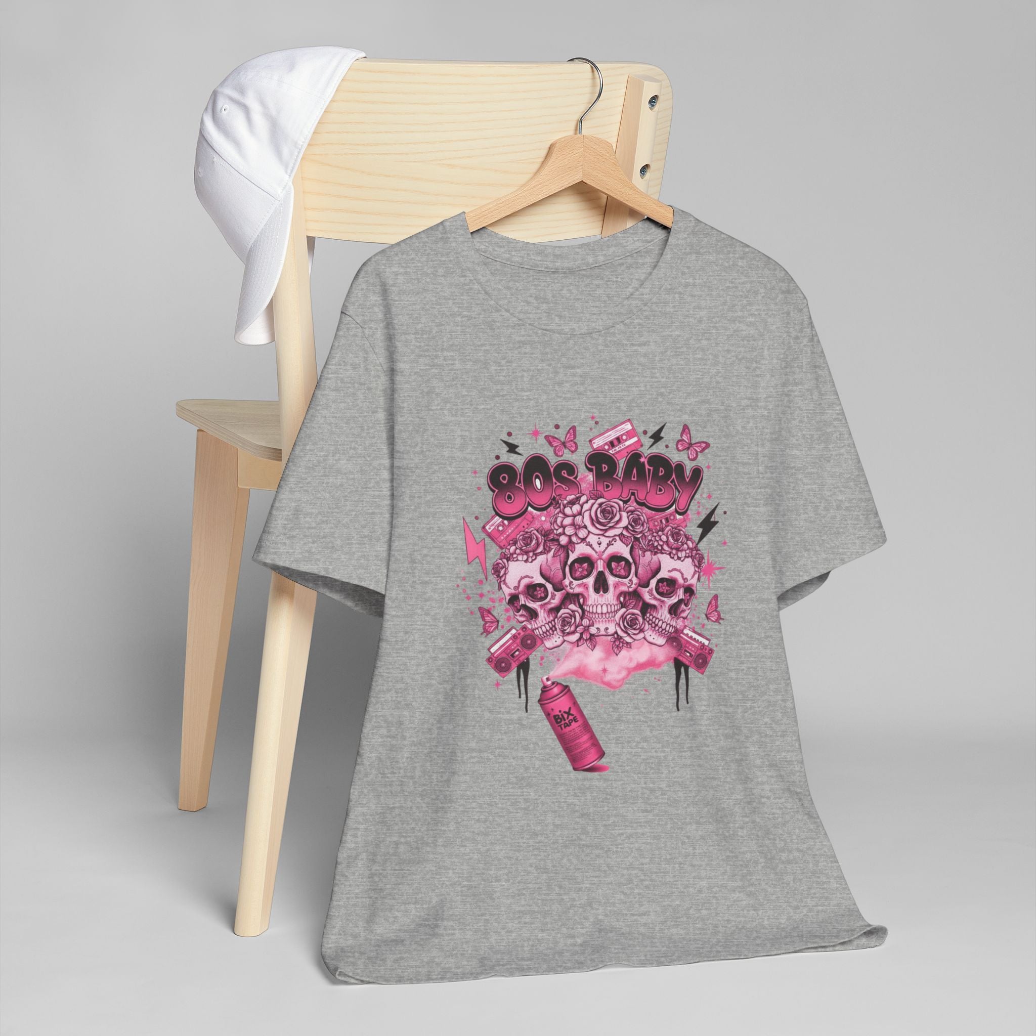 80s Baby Graphic Tee — Hot Pink & Black