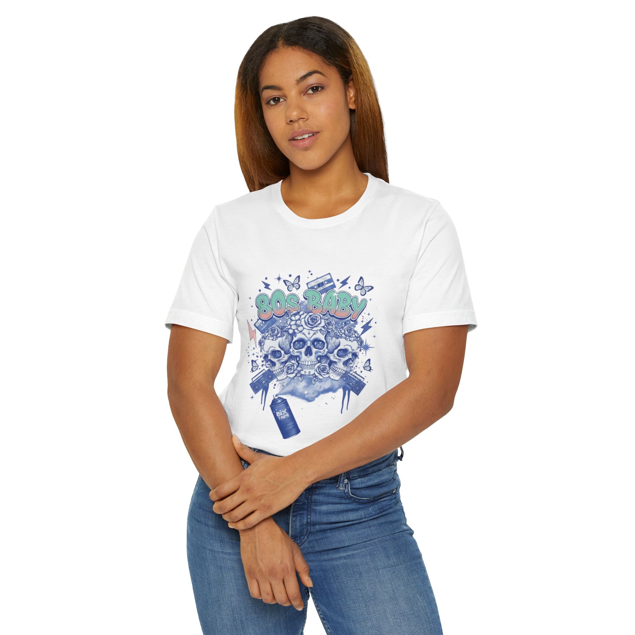 80s Baby Graphic Tee — Cobalt Blue & White