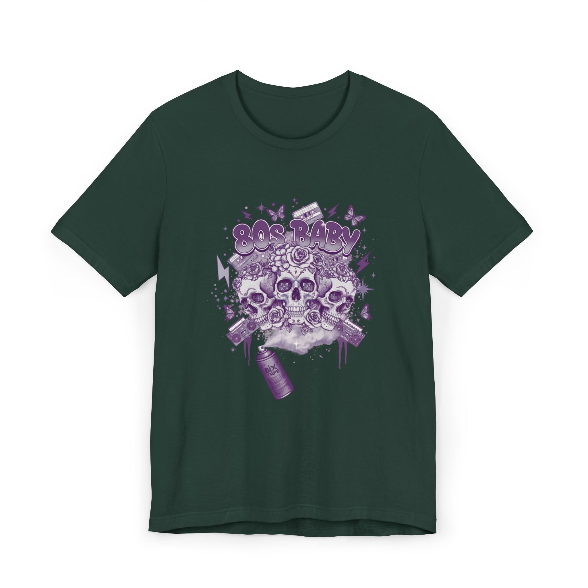 80s Baby Graphic Tee — Deep Purple & Silver