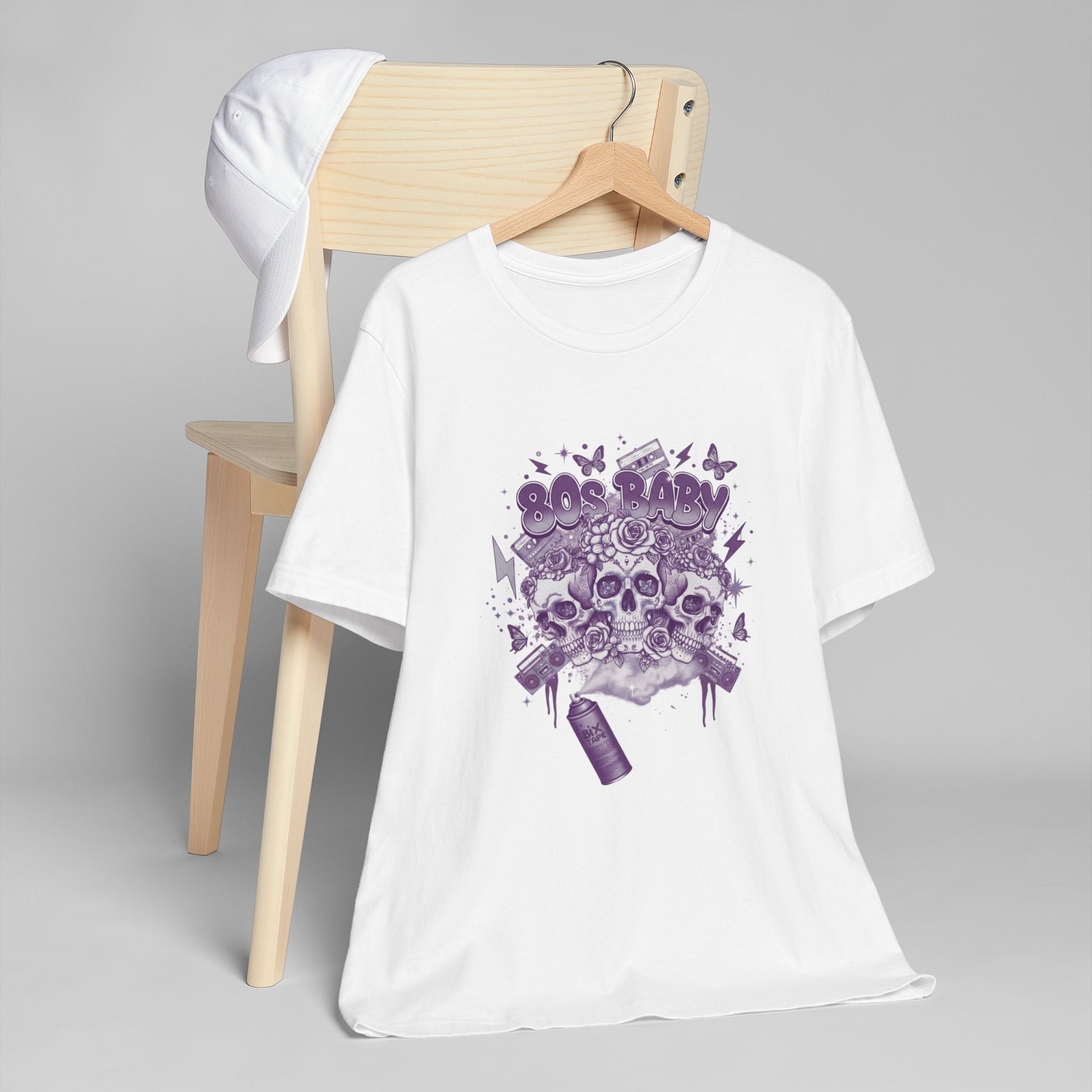 80s Baby Graphic Tee — Deep Purple & Silver