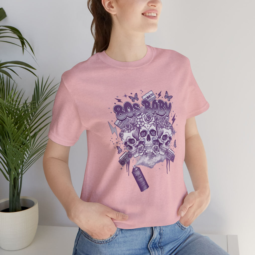 80s Baby Graphic Tee — Deep Purple & Silver