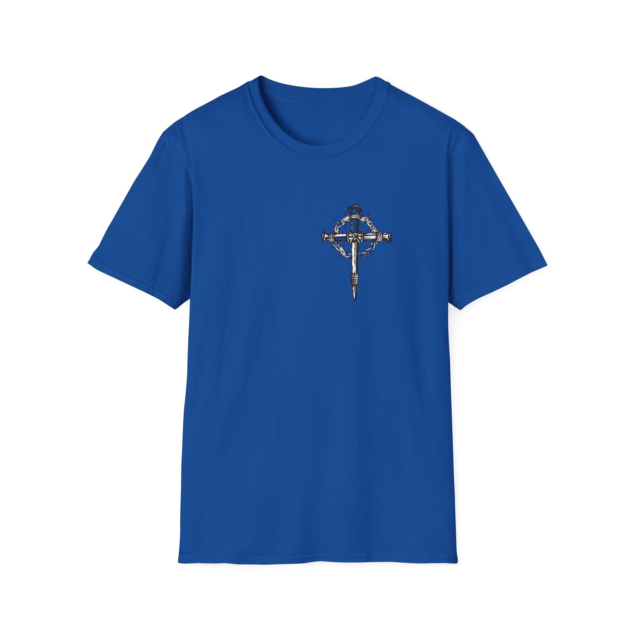 Christian Cross T-Shirt — "Jesus Died For Our Sins" with Crown of Thorns