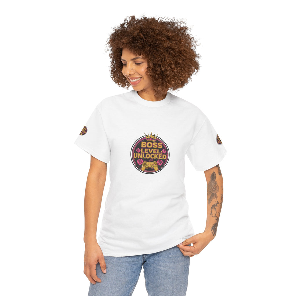 Boss Level: Unlocked — Gamer Girl Crown T-Shirt