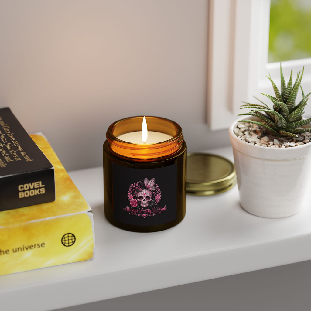 Skull & Roses "Always Pretty in Pink" candle