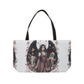 Gothic Angel Weekender Tote — Dark Romantic Rose & Skull Illustration