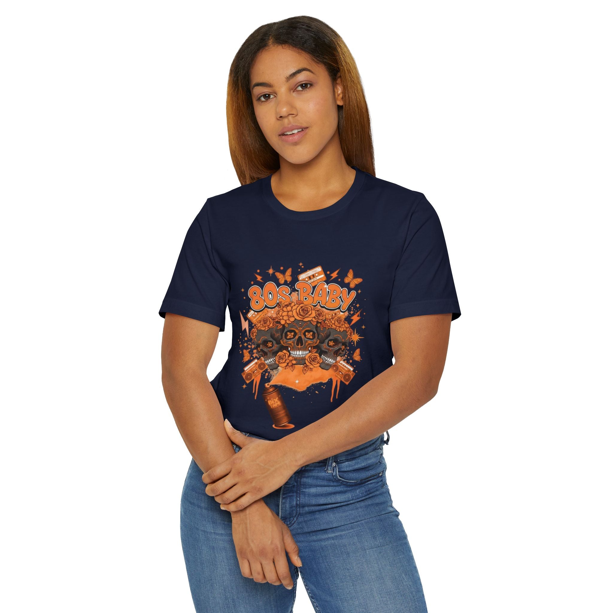 80s Baby Graphic Tee — Orange & Black
