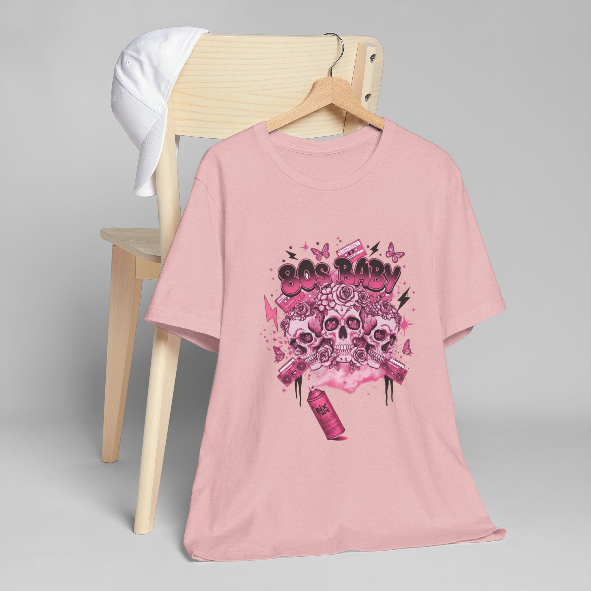 80s Baby Graphic Tee — Hot Pink & Black
