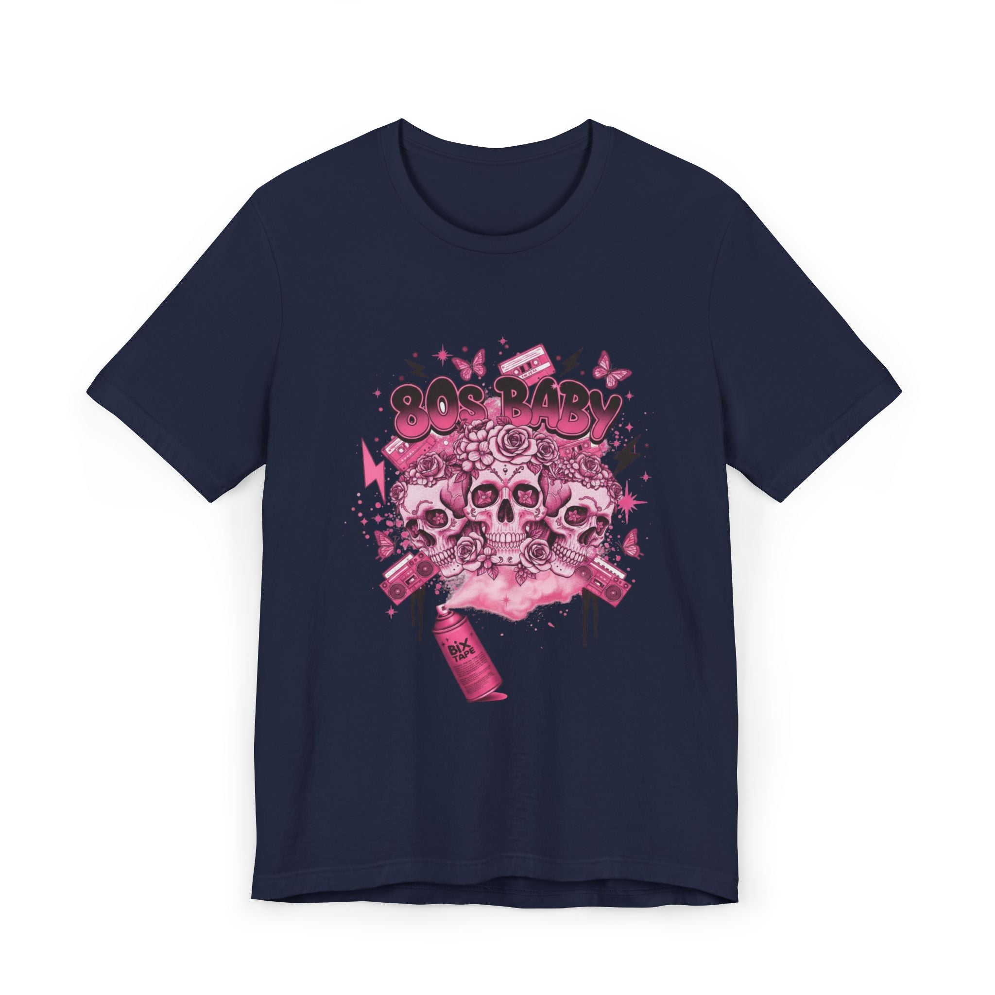 80s Baby Graphic Tee — Hot Pink & Black