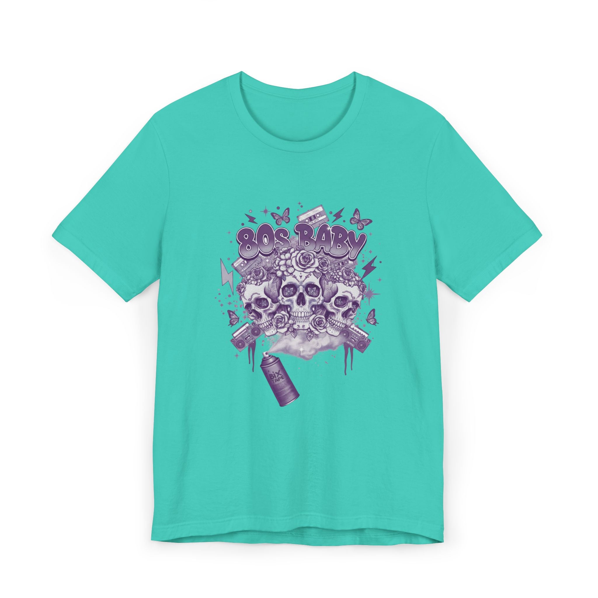80s Baby Graphic Tee — Deep Purple & Silver