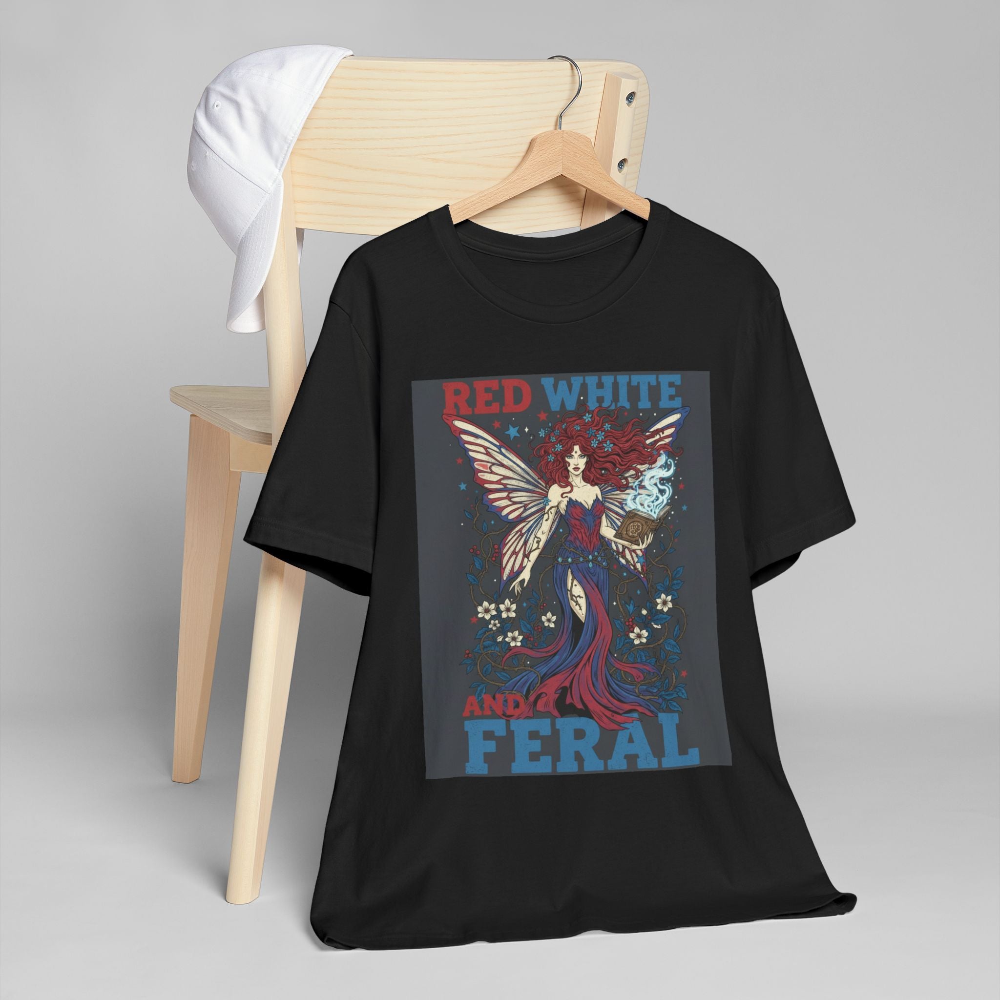 Red White and Feral Fairy Graphic Tee