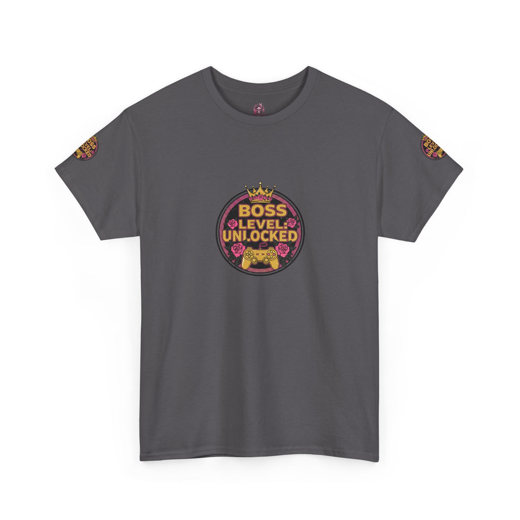 Boss Level: Unlocked — Gamer Girl Crown T-Shirt