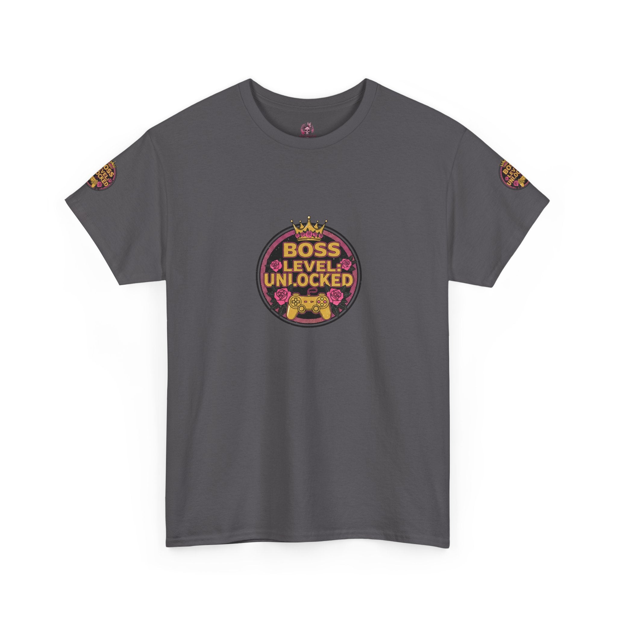 Boss Level: Unlocked — Gamer Girl Crown T-Shirt