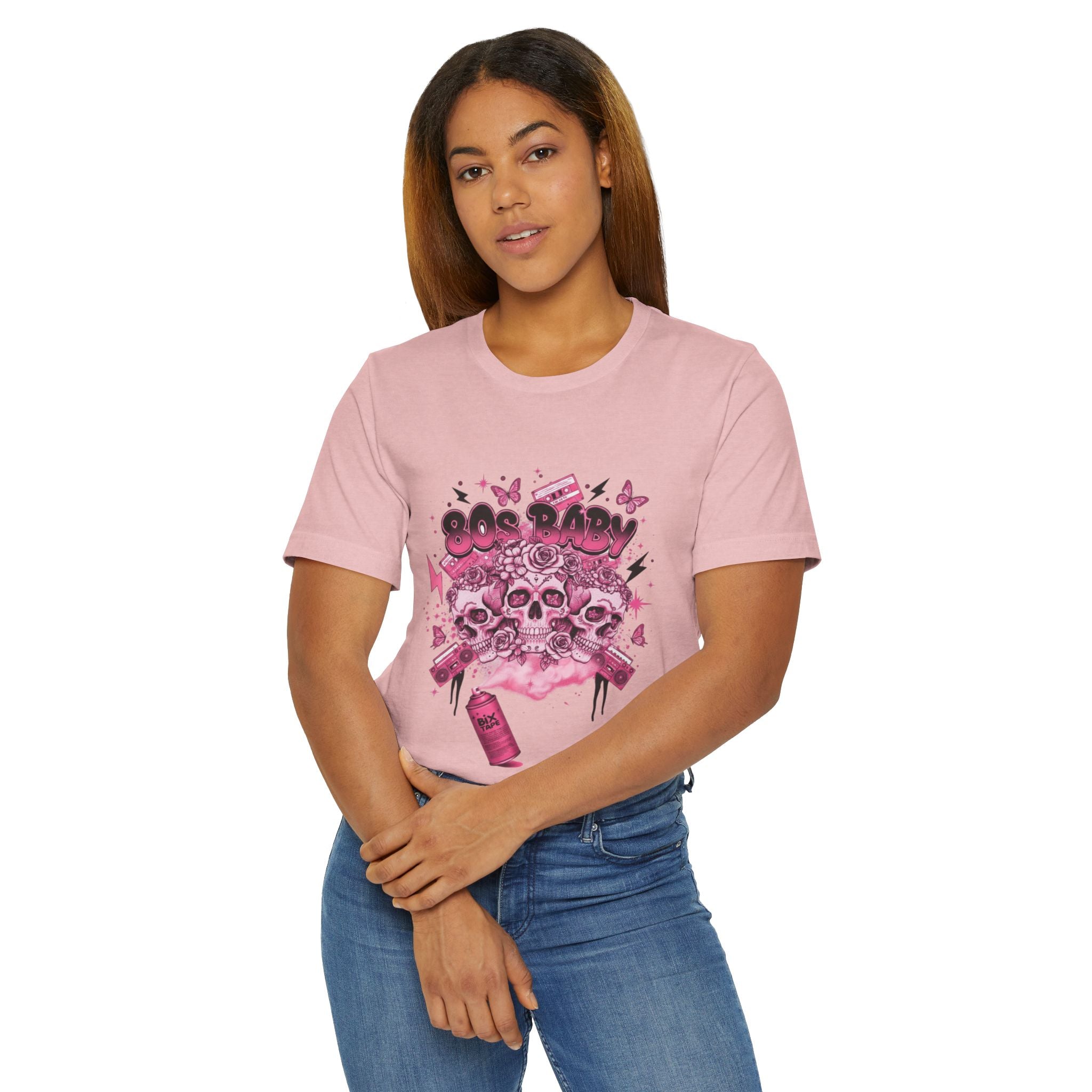 80s Baby Graphic Tee — Hot Pink & Black
