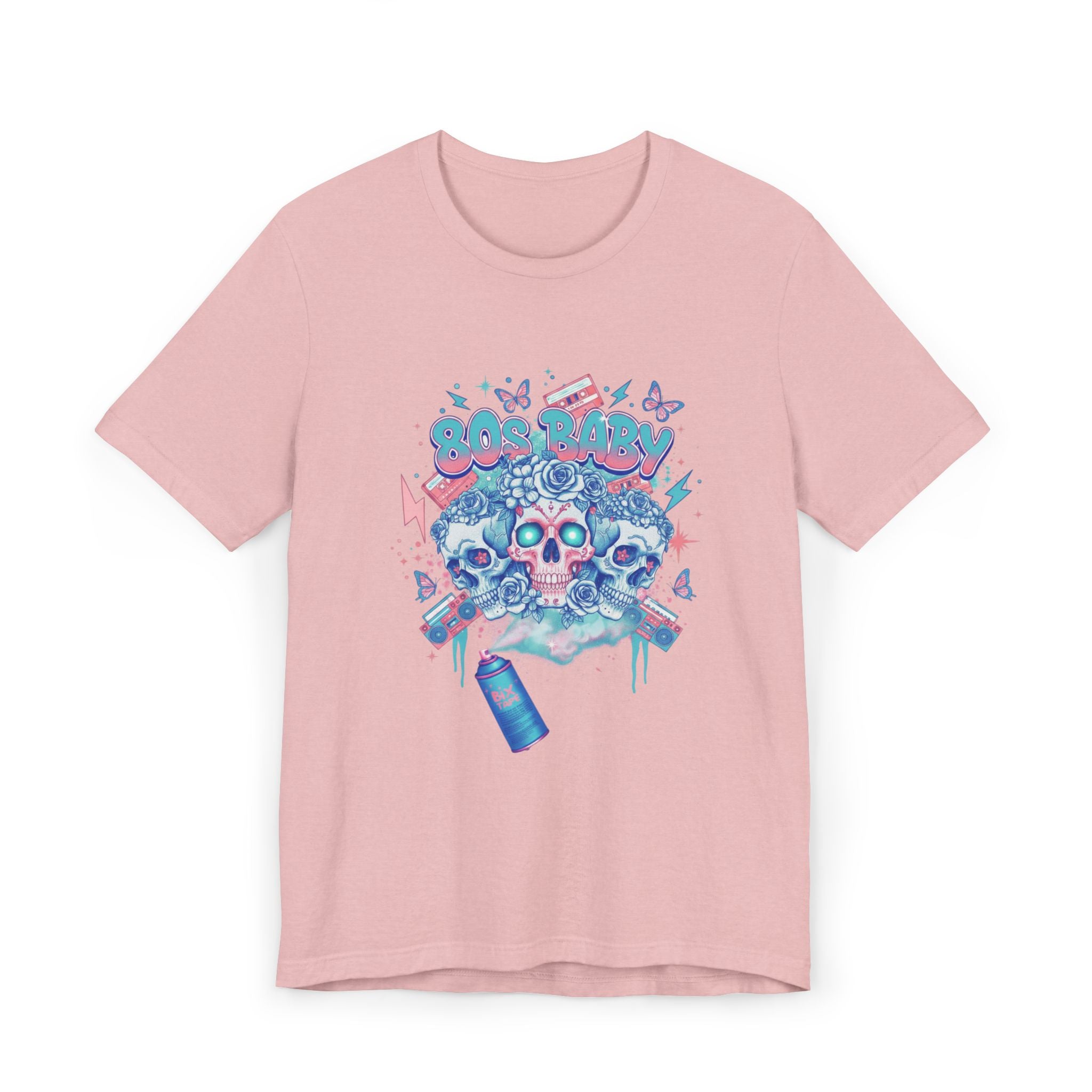 80s Baby Graphic Tee — Electric Blue & Neon Pink