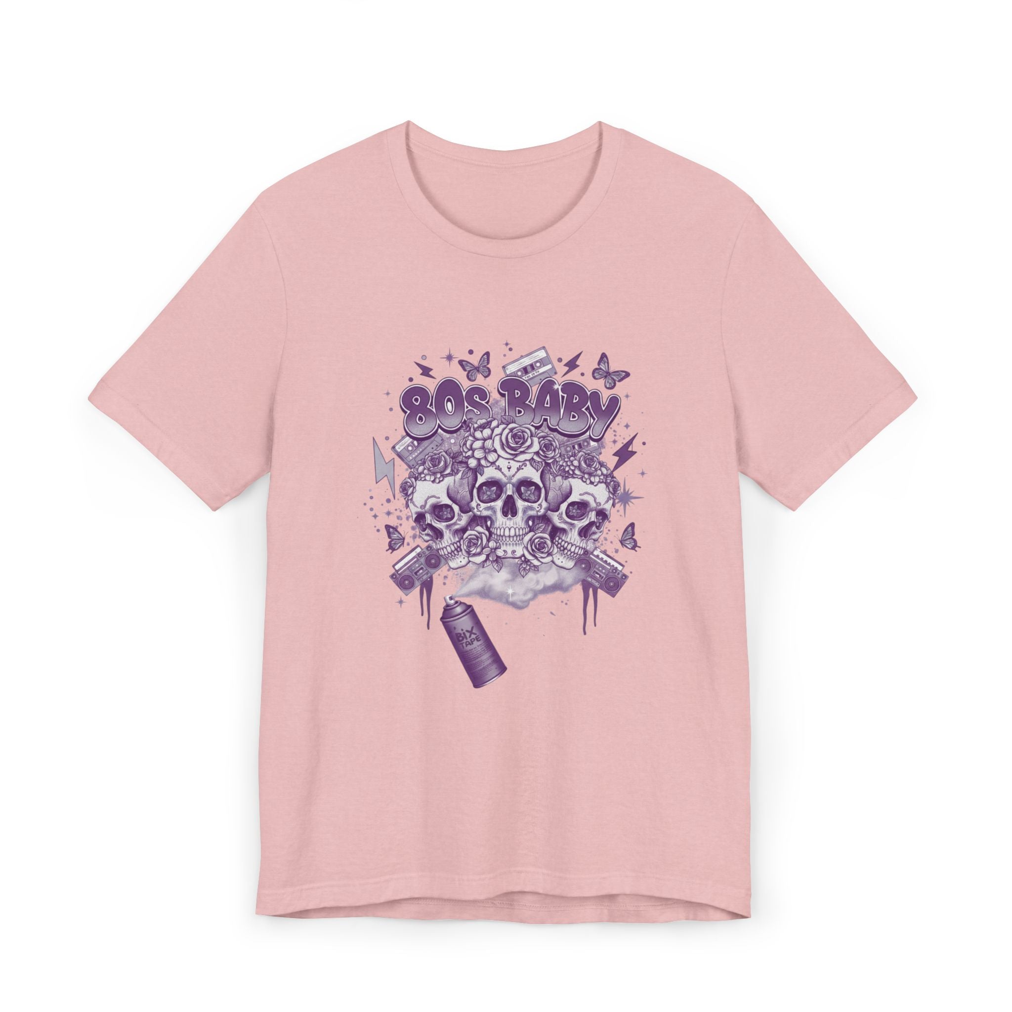 80s Baby Graphic Tee — Deep Purple & Silver