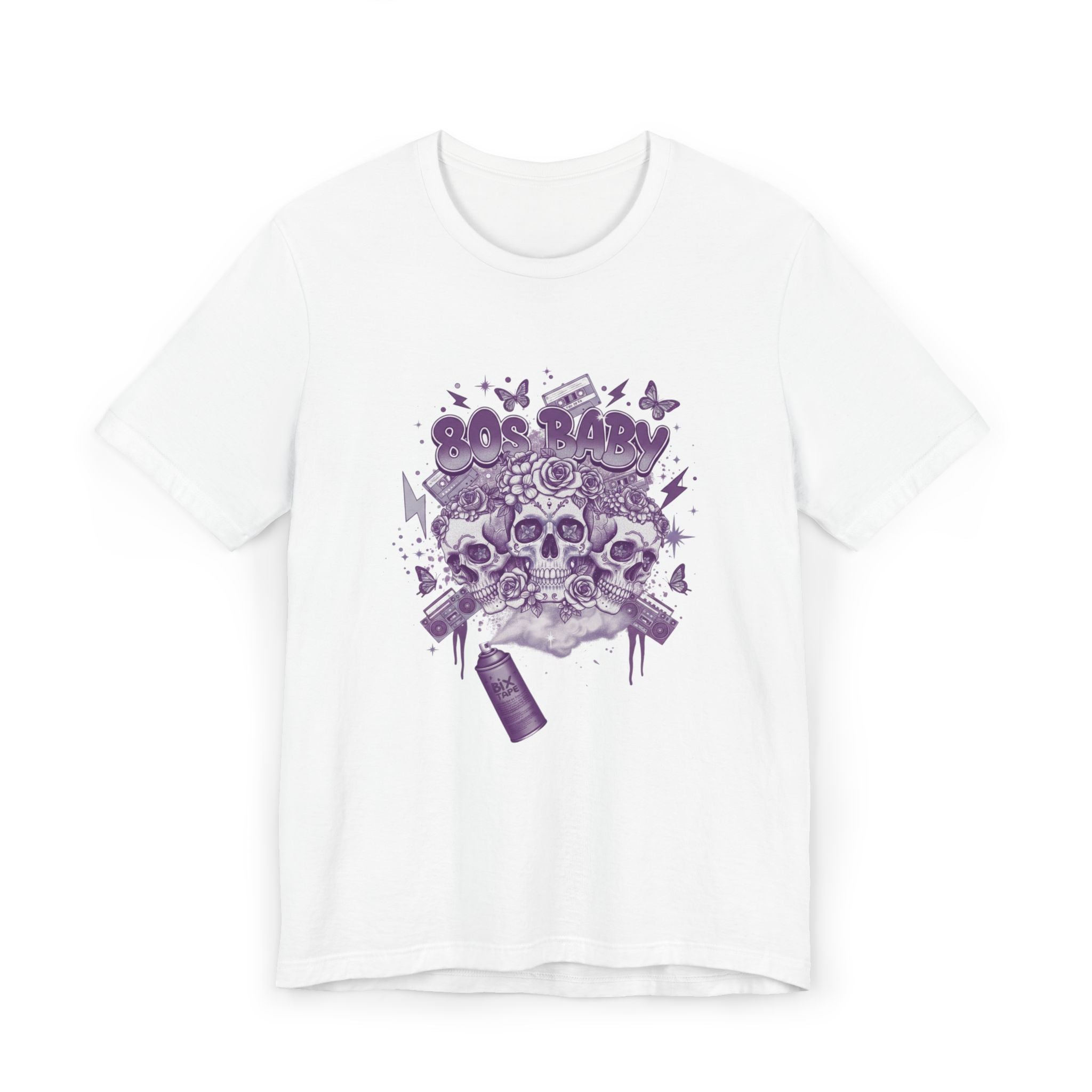 80s Baby Graphic Tee — Deep Purple & Silver