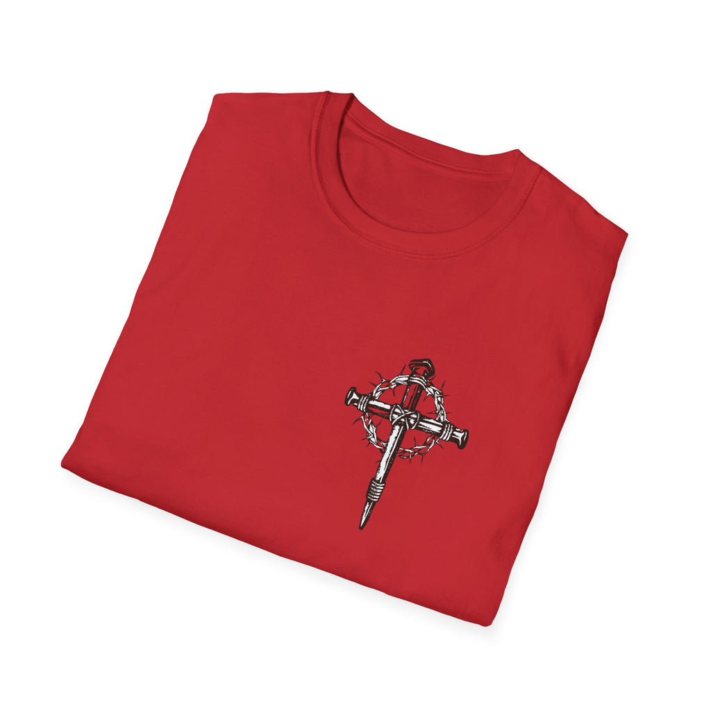 Christian Cross T-Shirt — "Jesus Died For Our Sins" with Crown of Thorns
