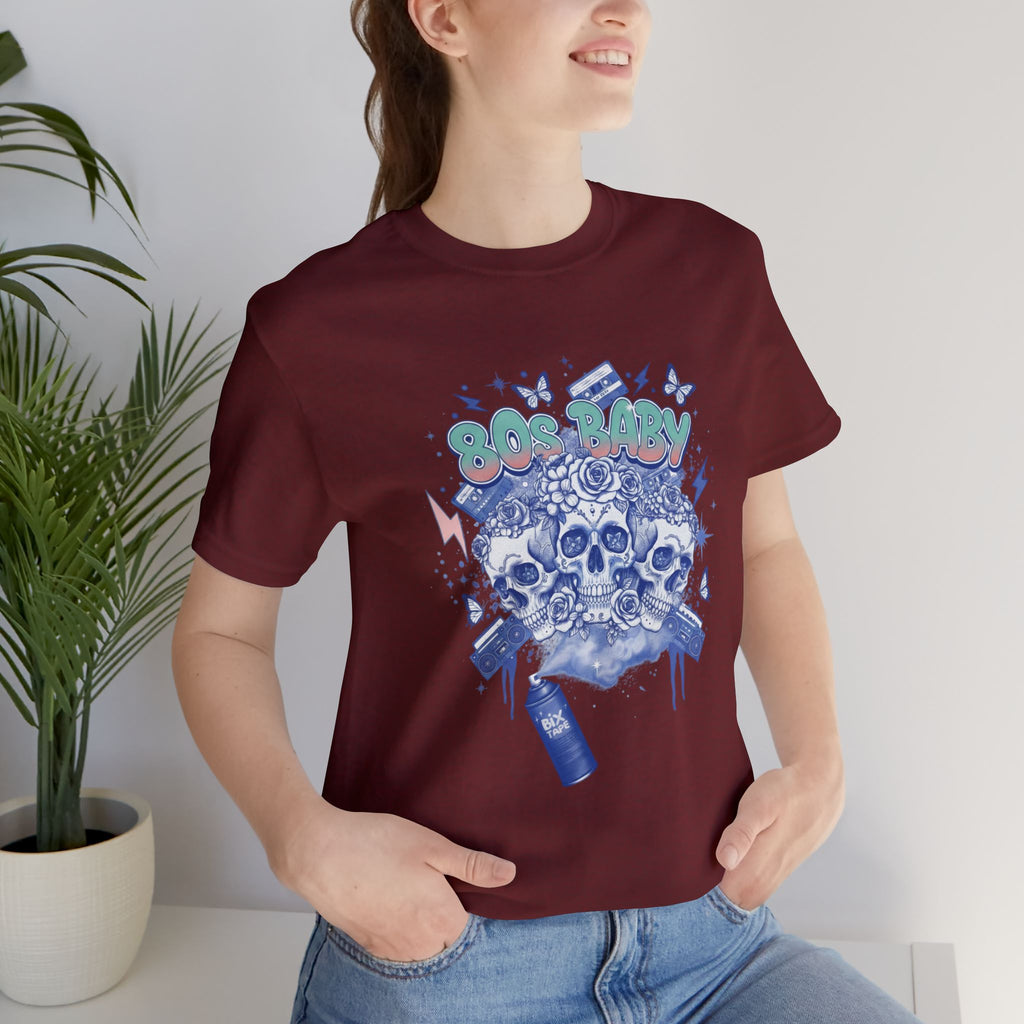 80s Baby Graphic Tee — Cobalt Blue & White