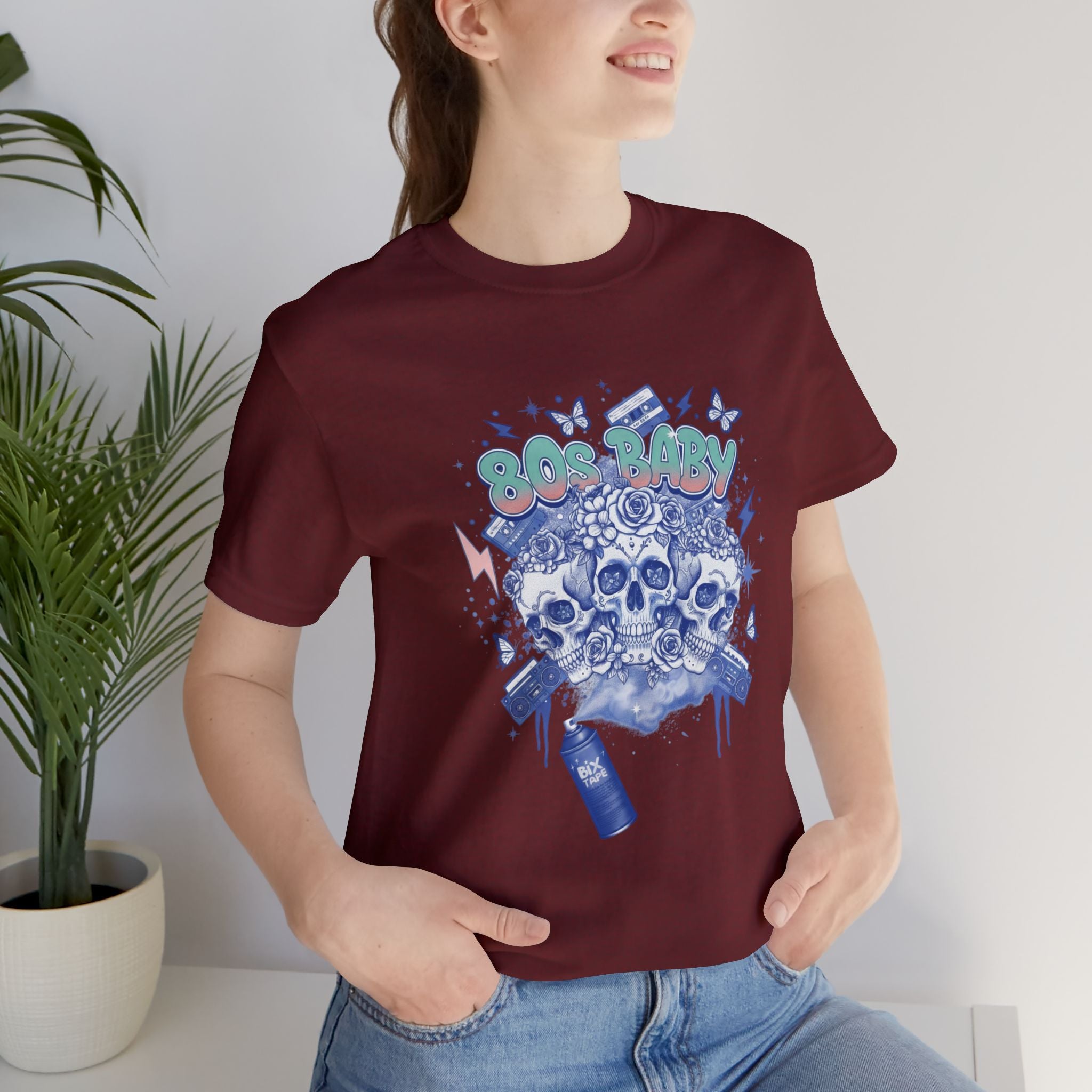 80s Baby Graphic Tee — Cobalt Blue & White
