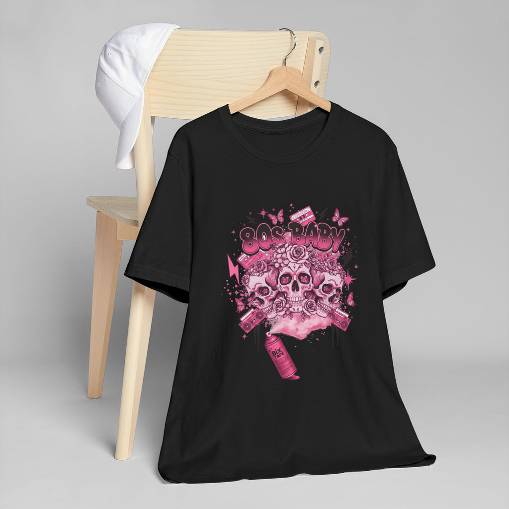 80s Baby Graphic Tee — Hot Pink & Black