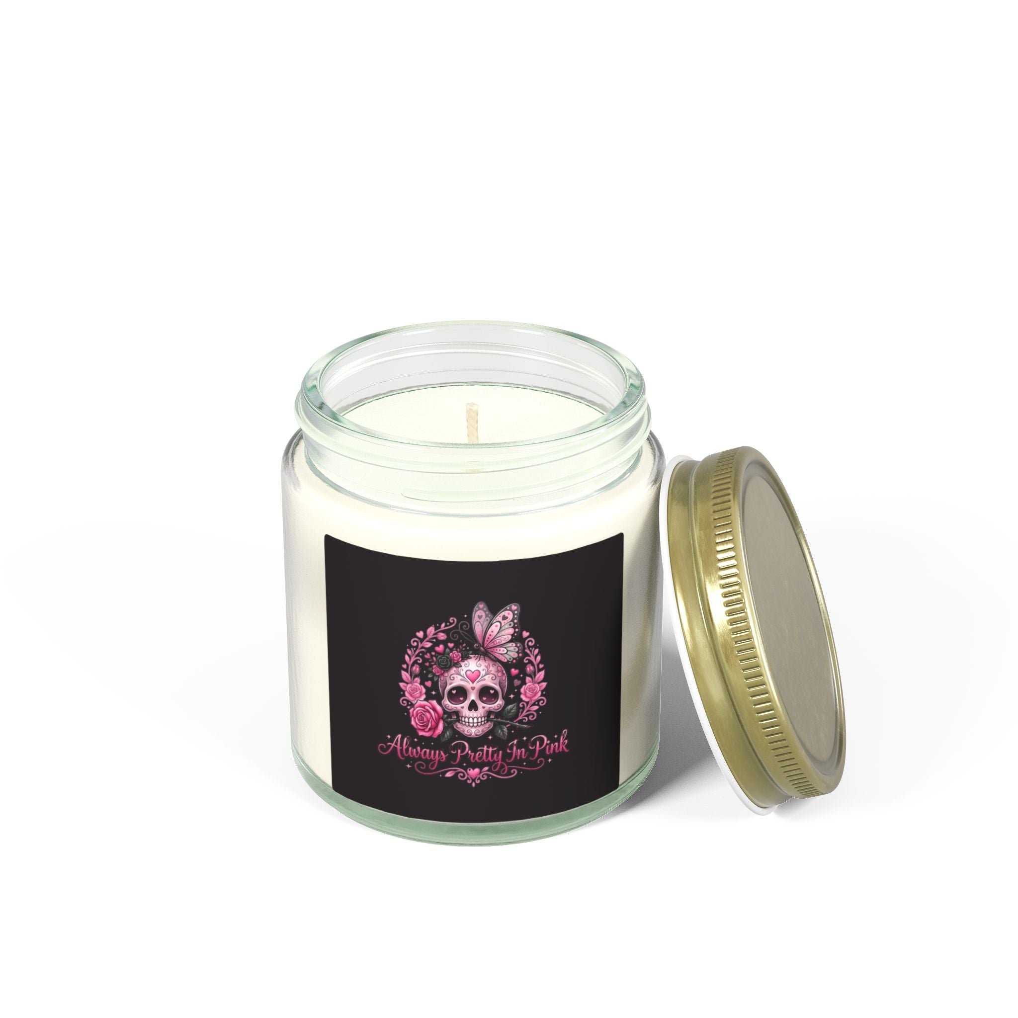 Skull & Roses "Always Pretty in Pink" candle