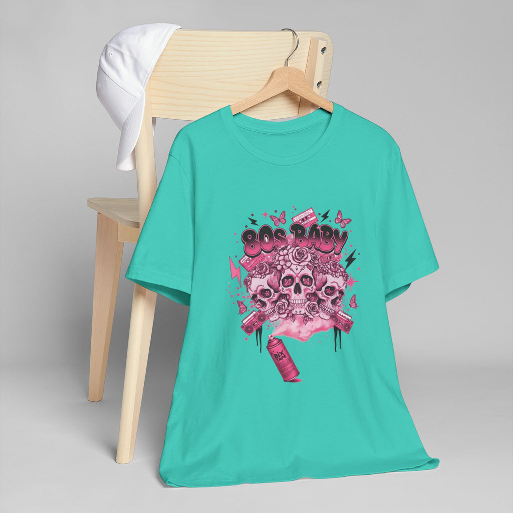 80s Baby Graphic Tee — Hot Pink & Black