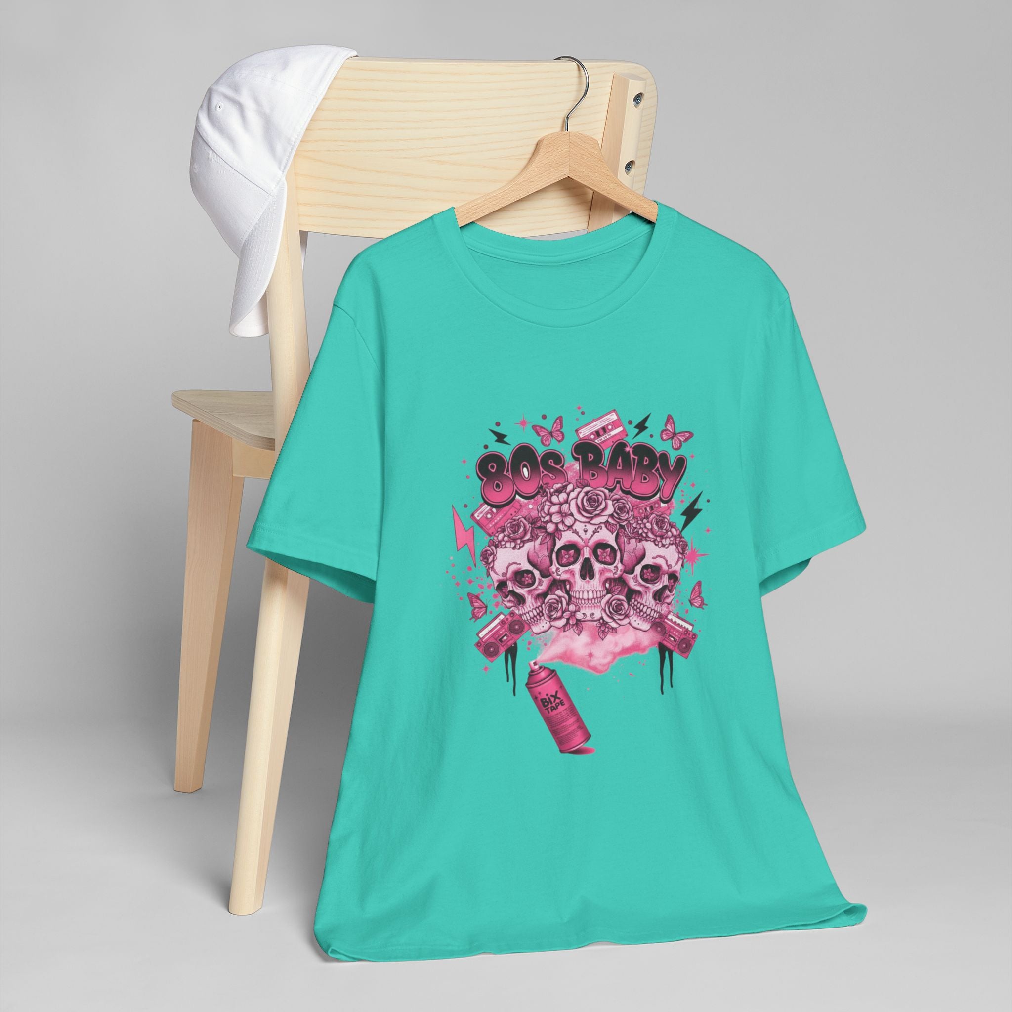 80s Baby Graphic Tee — Hot Pink & Black